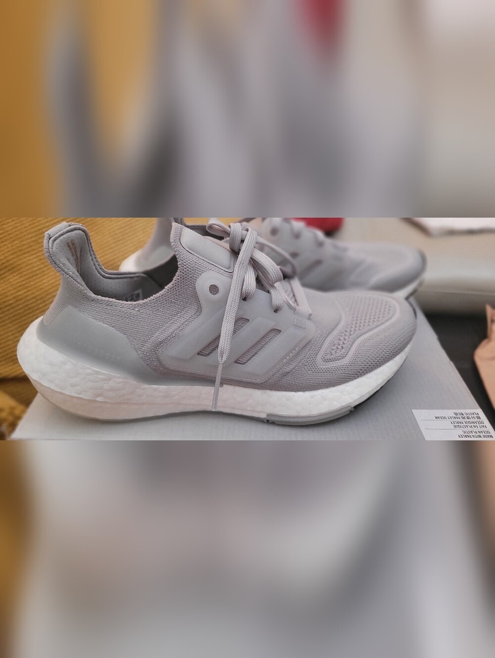 NWOT ULTRABOOST 22 adidas Light Gray Knit Lace-Up Women's Sneakers